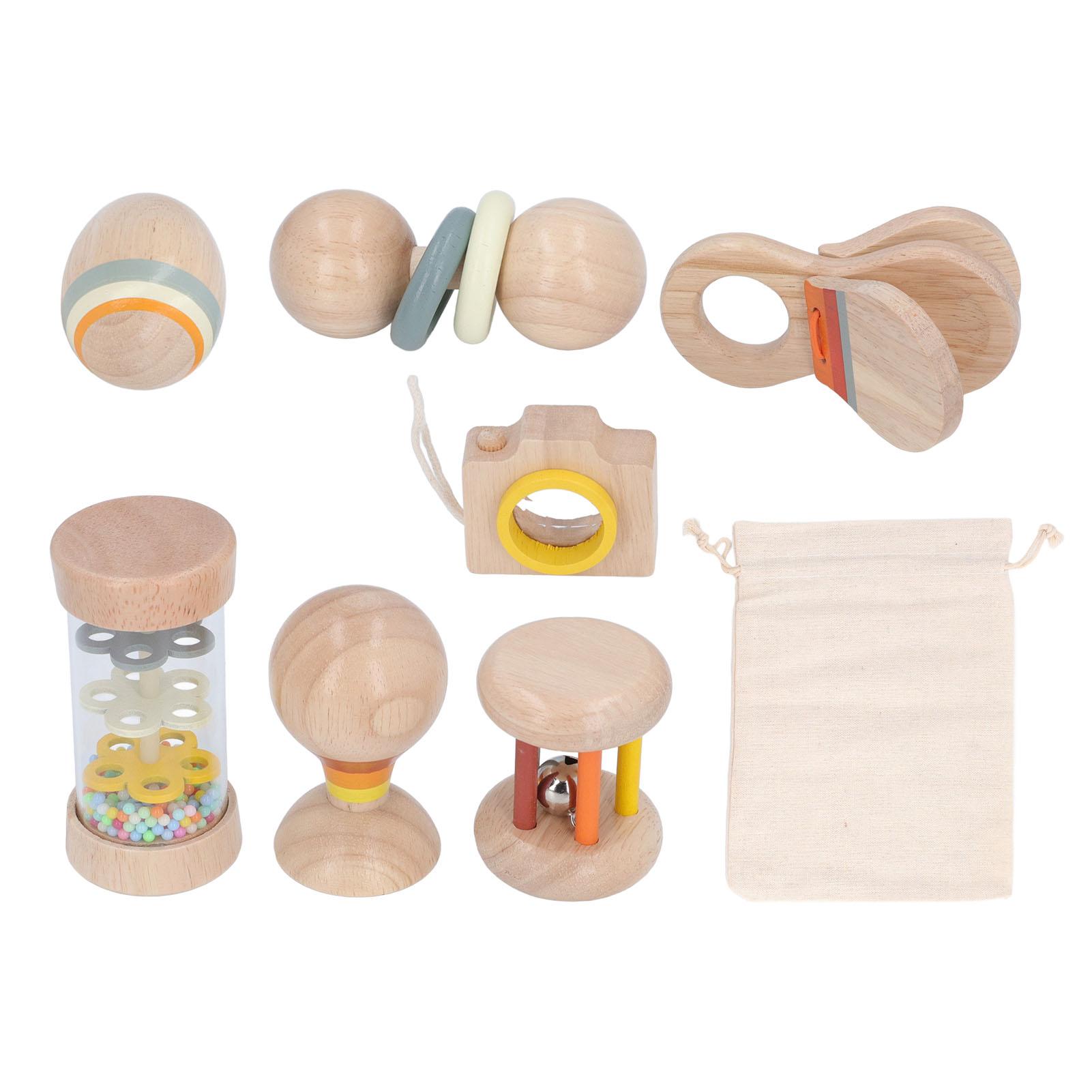 Детские развивающие инструменты Деревянный набор погремушек Тренировка хвата младенца Набор погремушек для